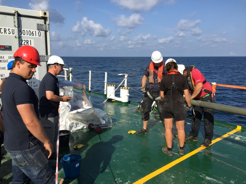 6_Coring sampling on deck of Stril explorer